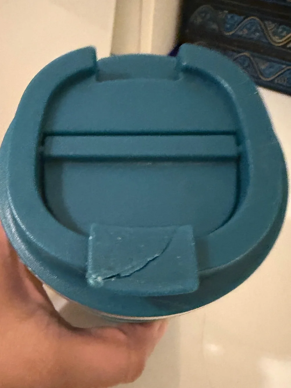 Like New Blue Reusable Travel Mug with Ribbed Grip